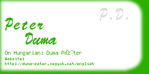 peter duma business card